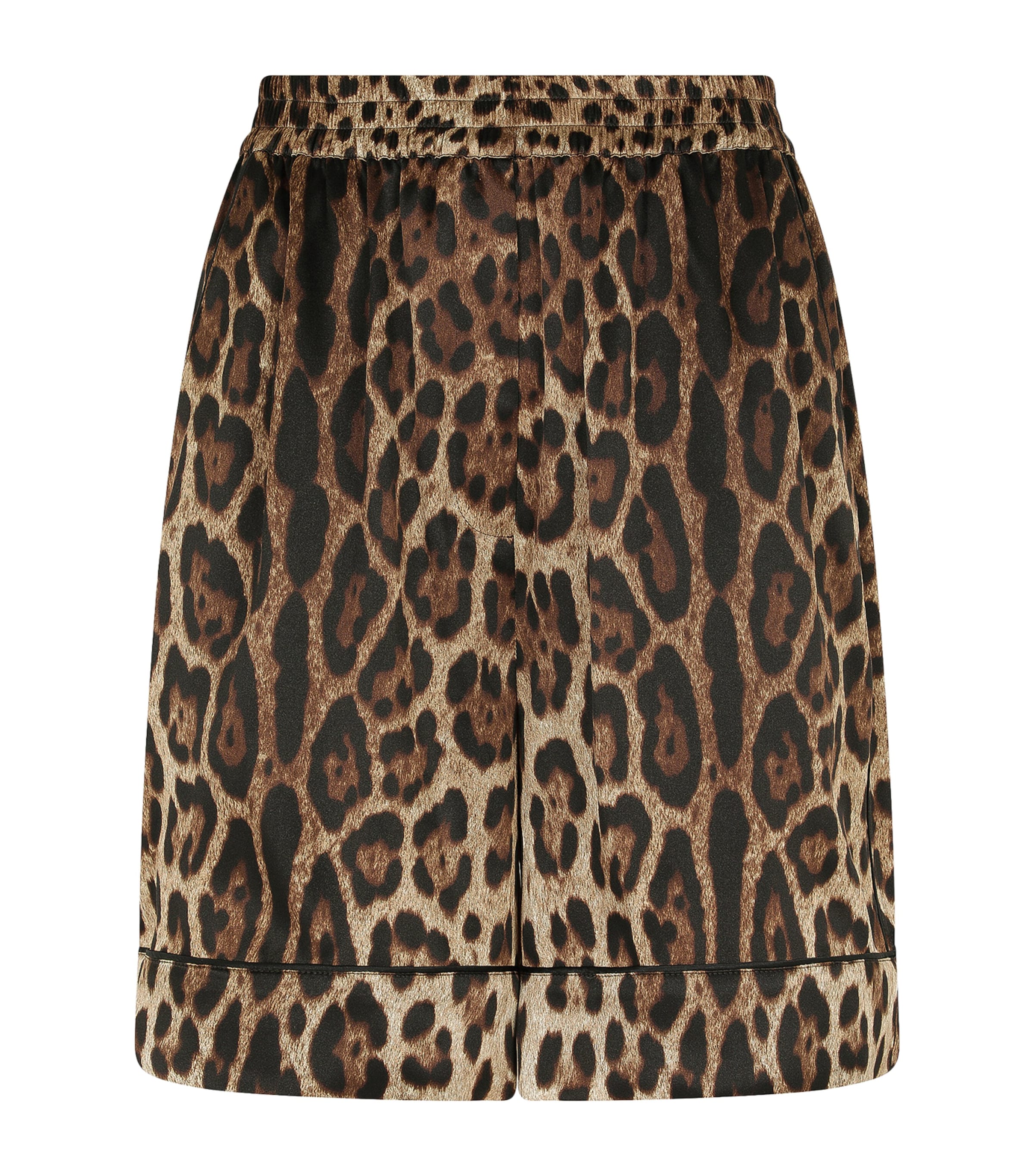 Multi Stretch-Silk Leopard Print Shorts