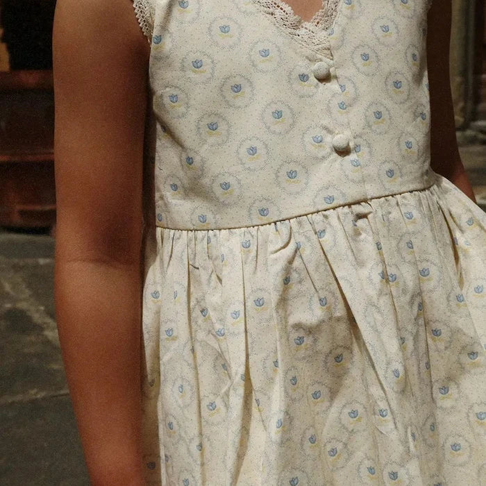 Konges Sløjd COEUR LACE DRESS GOTS Çocuk Pamuklu Elbise