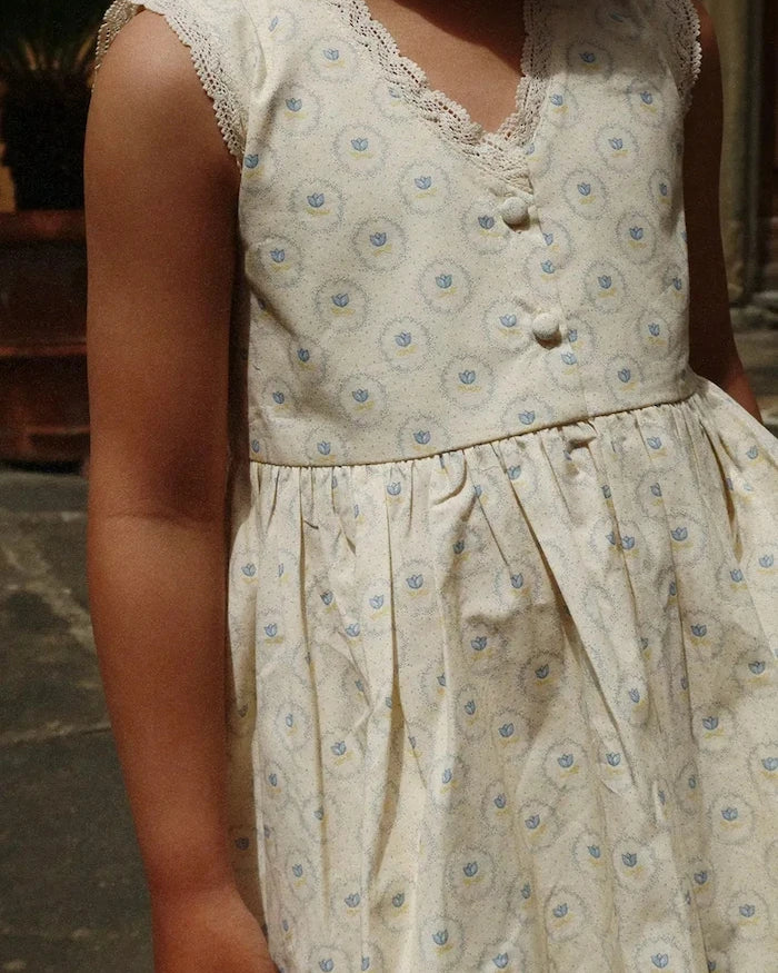 Konges Sløjd COEUR LACE DRESS GOTS Çocuk Pamuklu Elbise