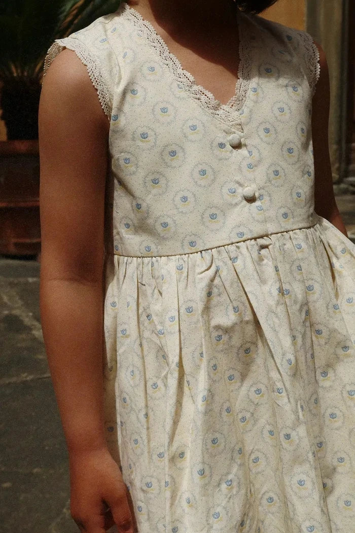 Konges Sløjd COEUR LACE DRESS GOTS Çocuk Pamuklu Elbise