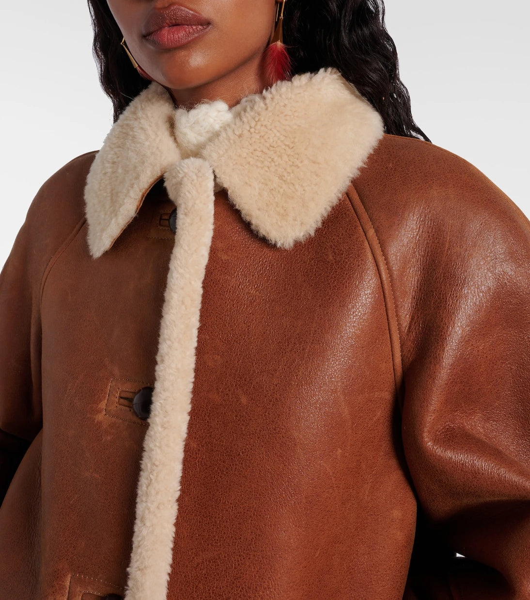 Isabel Marant - Berthie shearling-trimmed leather coat