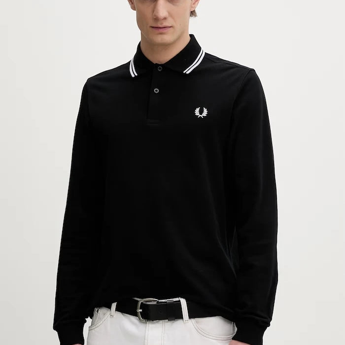 Памучна блуза с дълги ръкави Fred Perry