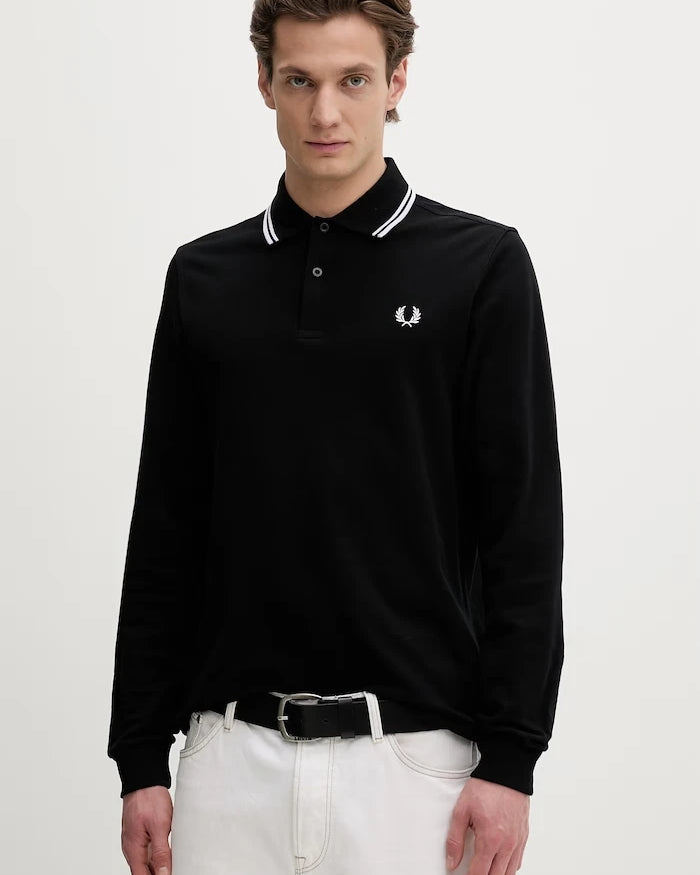 Памучна блуза с дълги ръкави Fred Perry