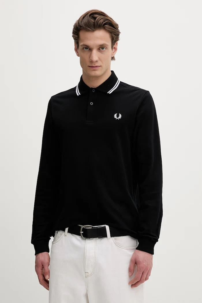 Памучна блуза с дълги ръкави Fred Perry