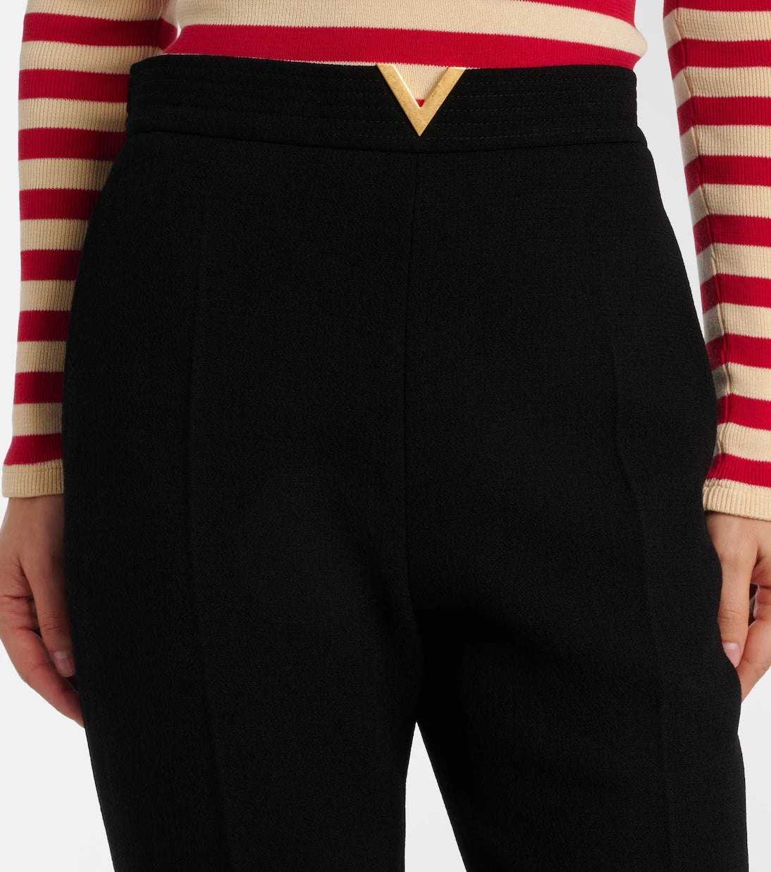 Valentino - VGold virgin wool crêpe straight pants