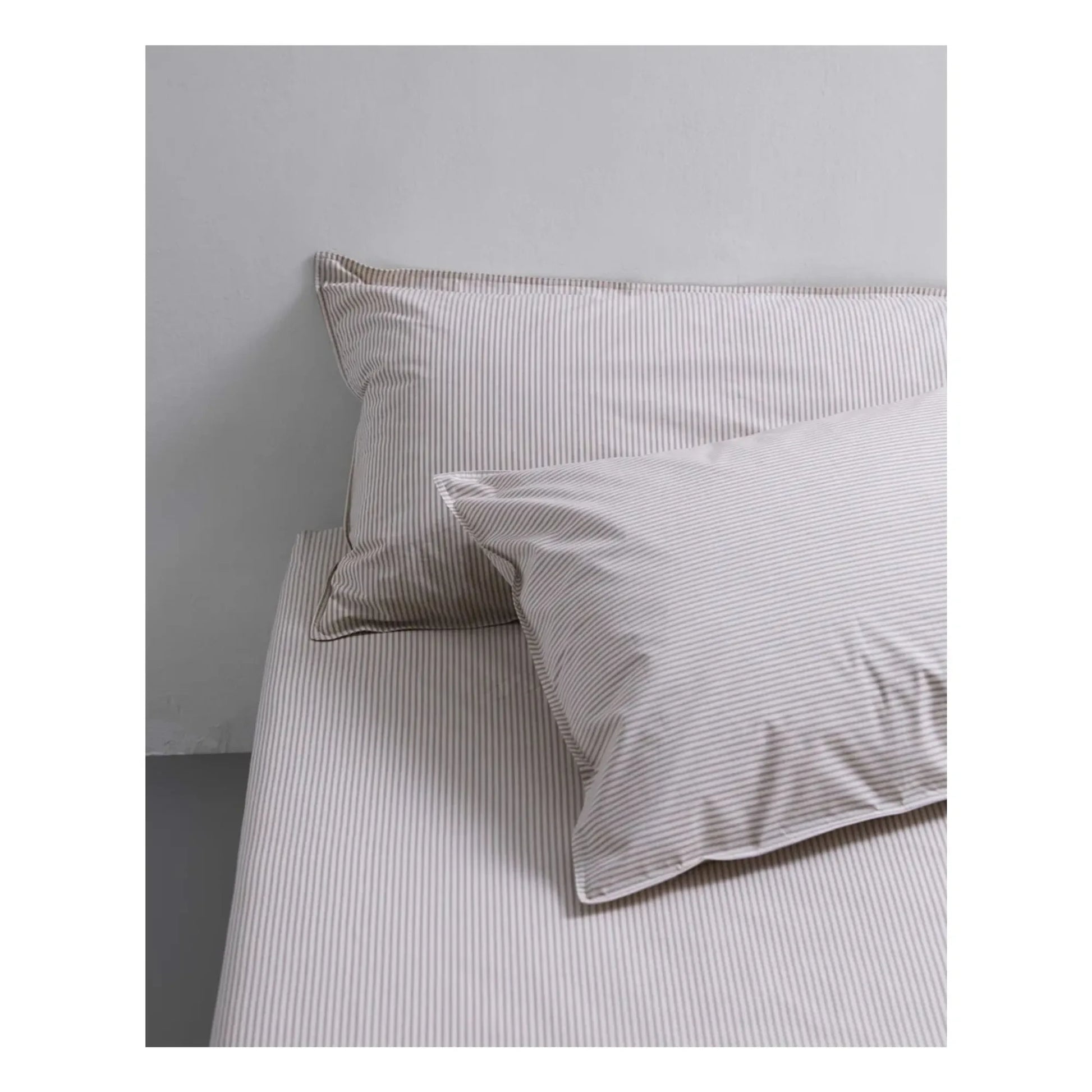 Suite 702 - Striped pillowcase in organic percale - Brown-Ecru | Brown