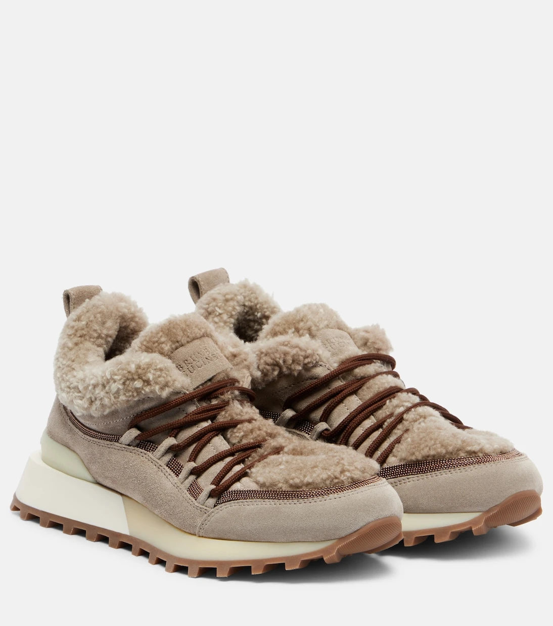 Brunello Cucinelli - Shearling-lined suede sneakers