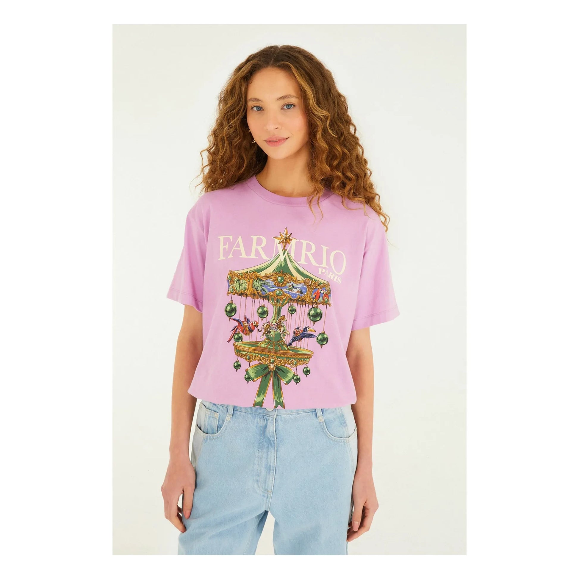 Farm Rio - Paris Carousel T-shirt | Lilac