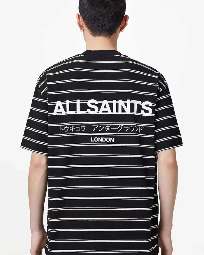 AllSaints erkek pamuklu UNDERGRND STRIPE SS tişört
