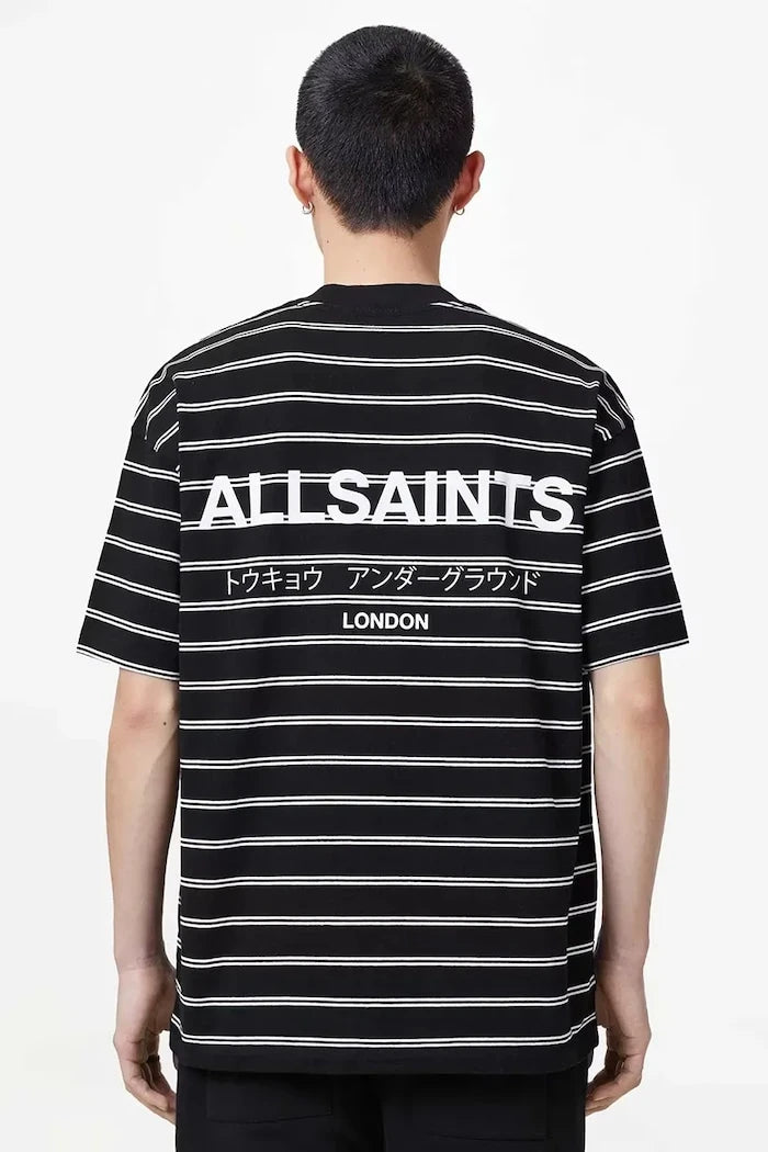 AllSaints тениска мъжка от памук UNDERGRND STRIPE SS