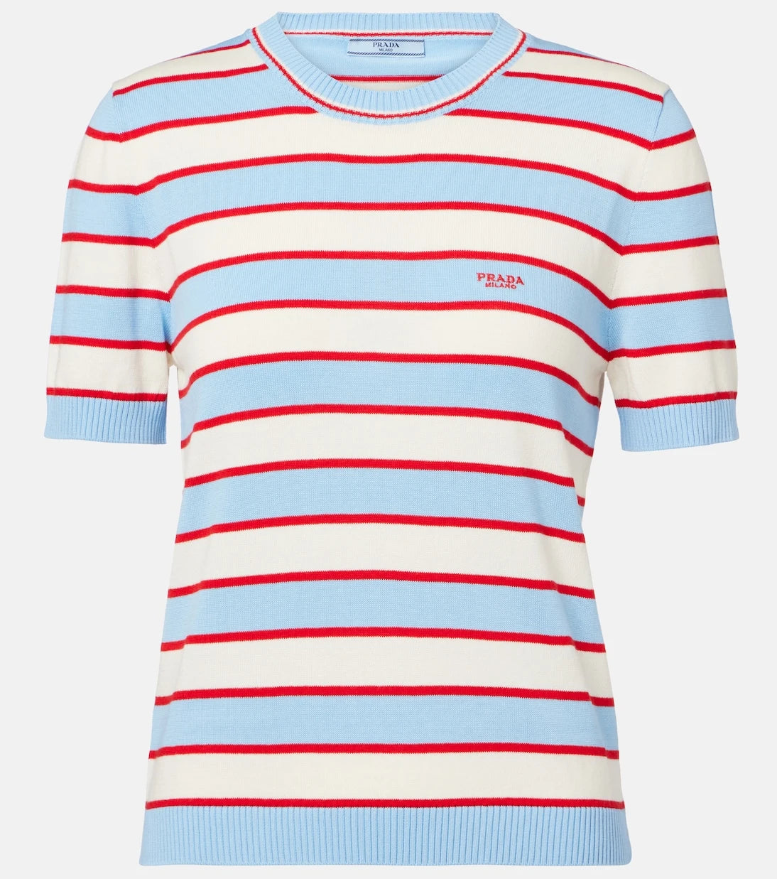 Prada - Knitted striped cotton top