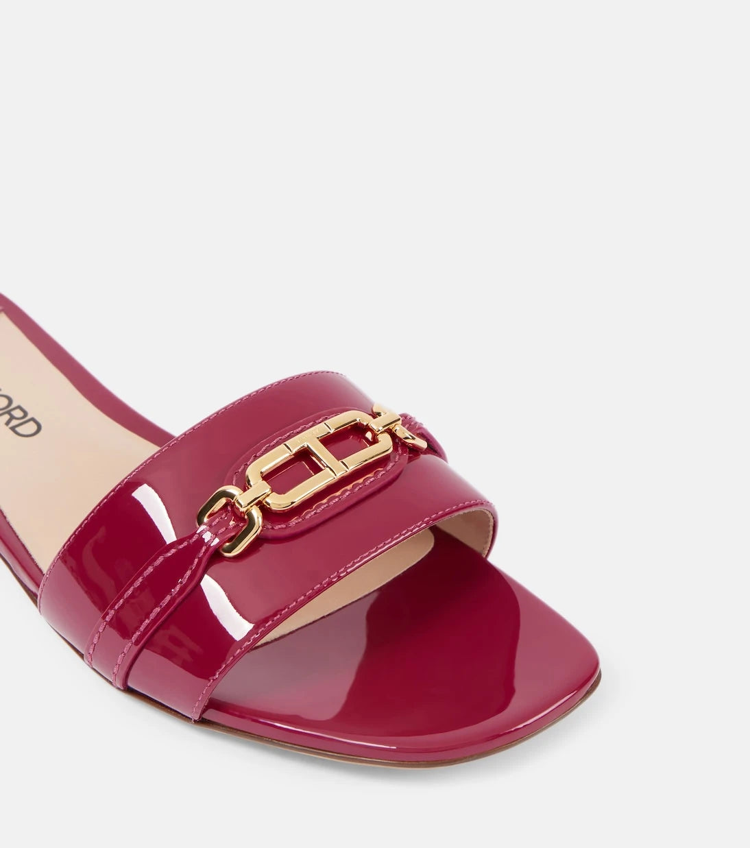 Tom Ford - Whitney Stadium T patent leather slides