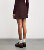 Red Wool-Blend Pleated Mini Skirt