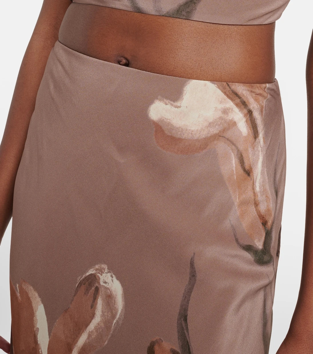 SIR - Azaliea floral silk maxi skirt