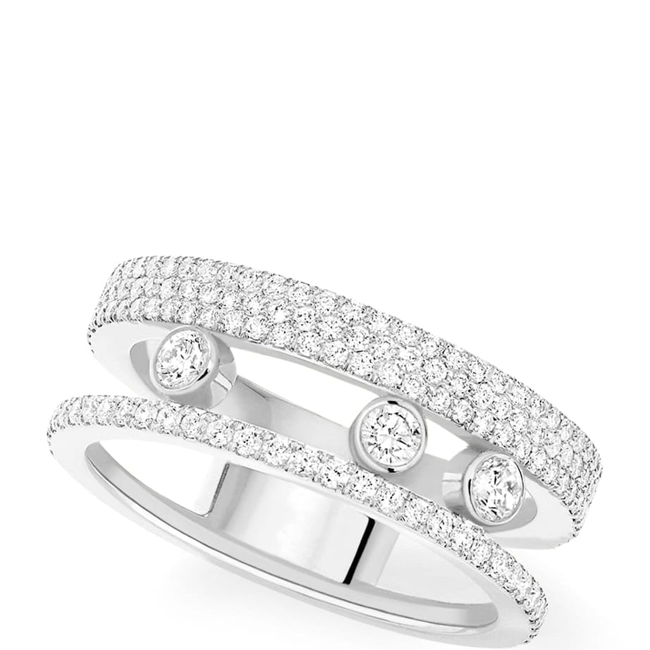 White Gold and Diamond Move Romane Ring