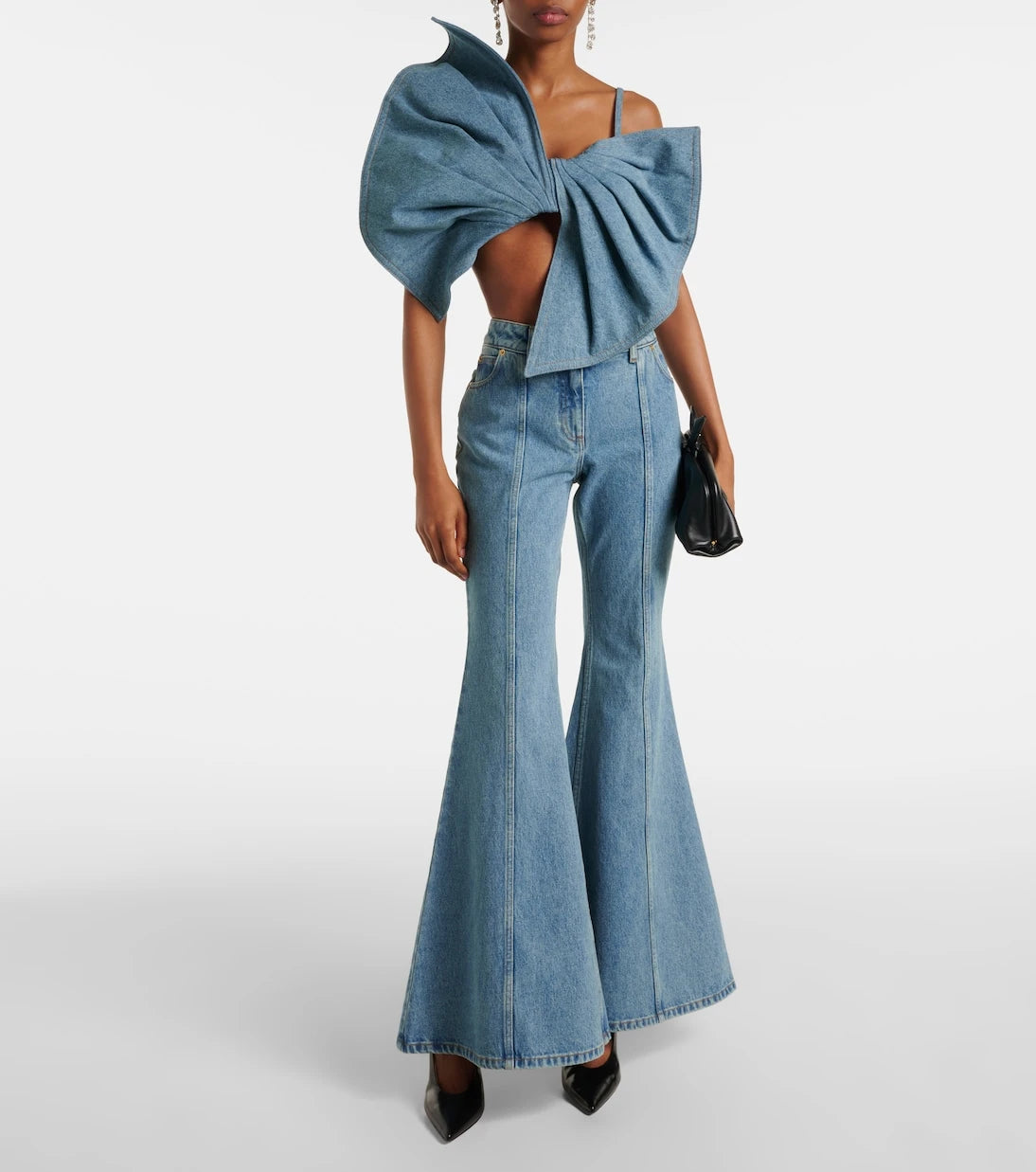 Nina Ricci - Bow-detail denim top