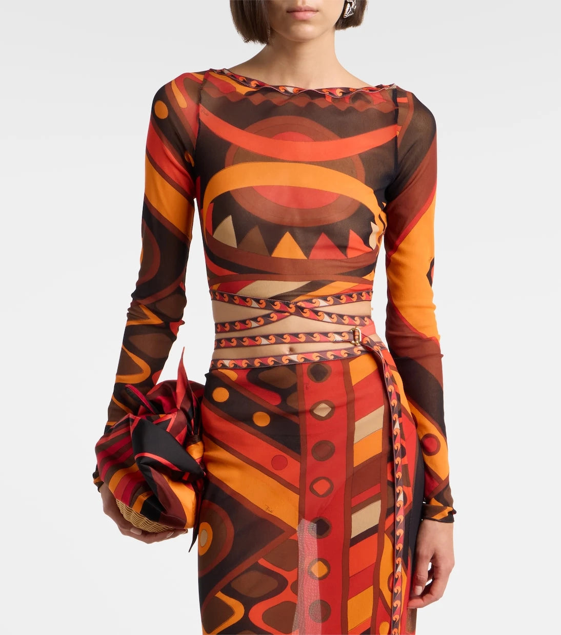 Pucci - Vivara tulle crop top