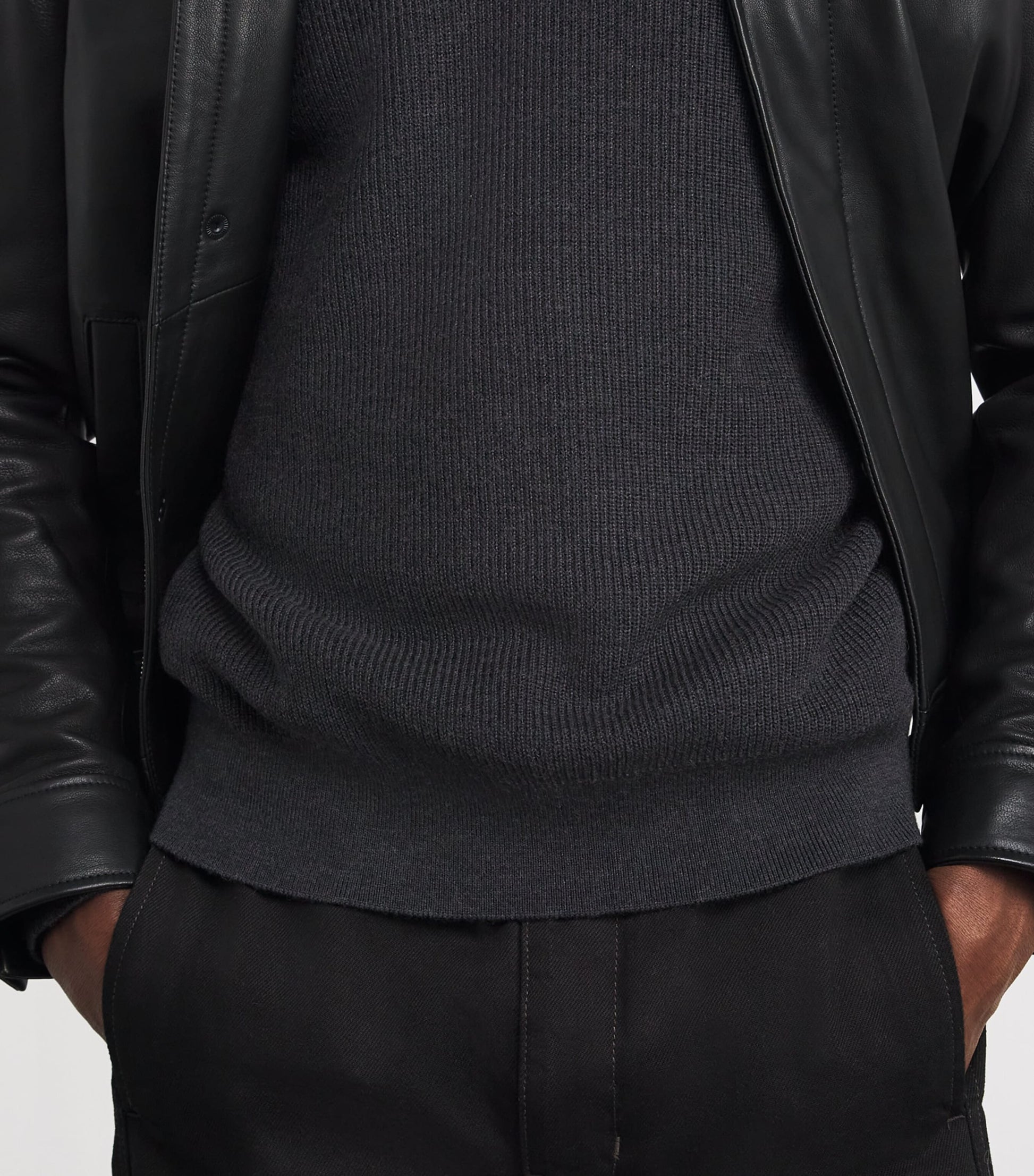 Wool-Blend Quarter Zip Sweater CHARC