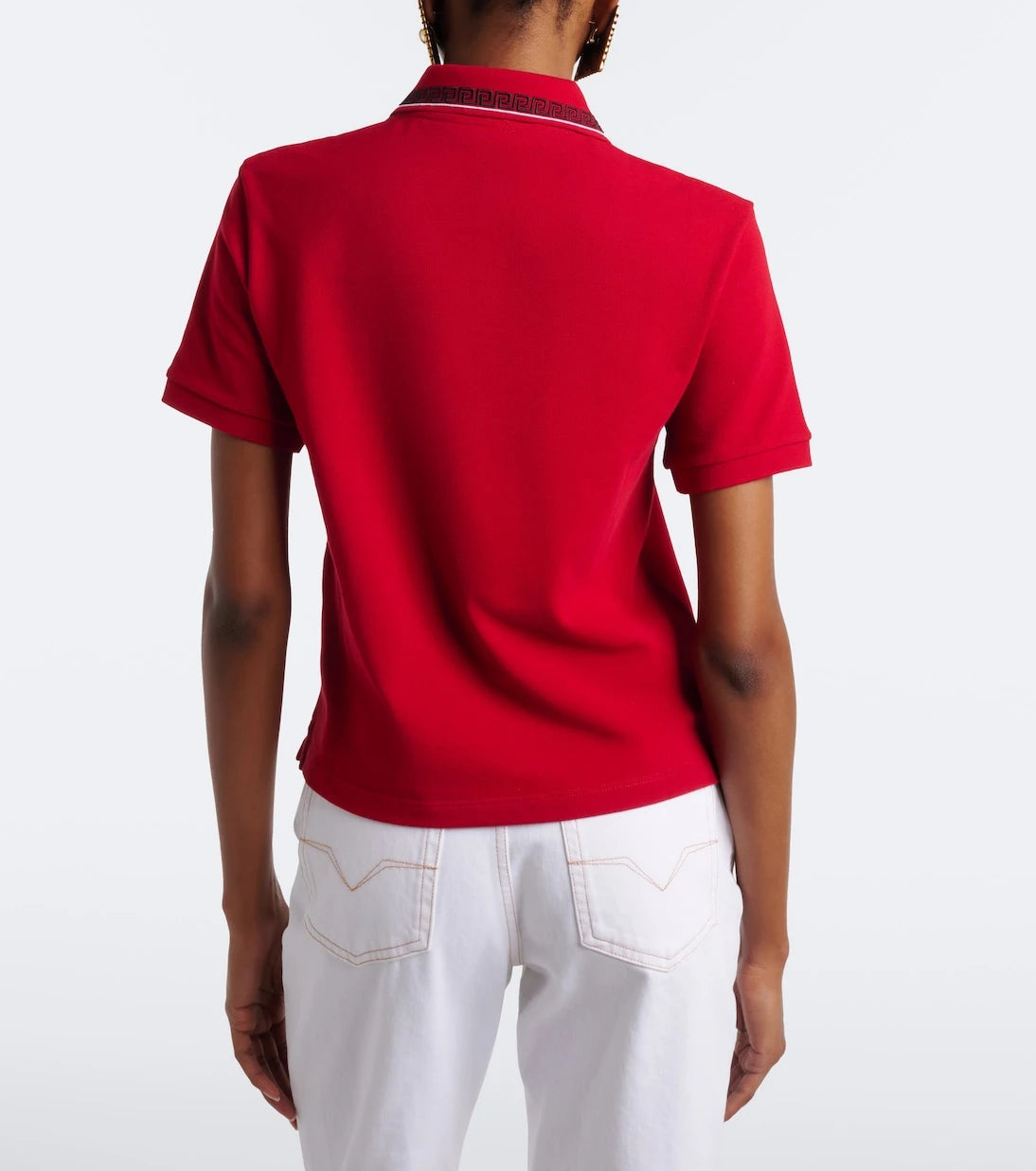 Versace - Greca cotton piqué polo shirt