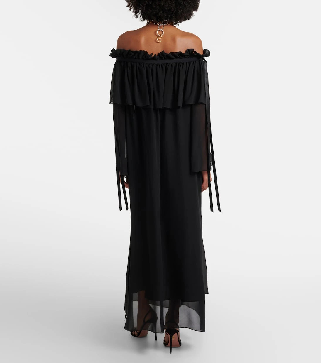 Nina Ricci - Gathered sheer silk maxi dress