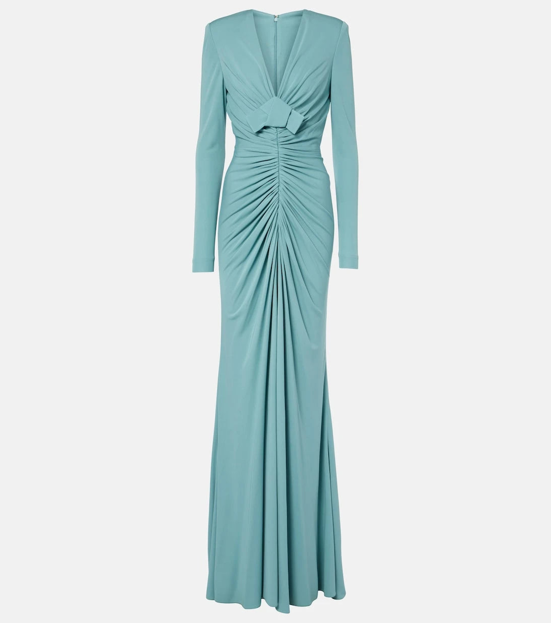 Elie Saab - Bow-detail ruched jersey gown