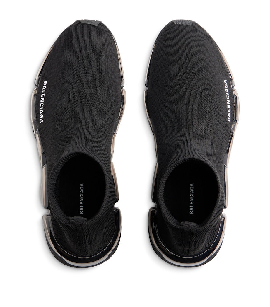 Balenciaga Black Clear Sole Speed 2.0 Sneakers
