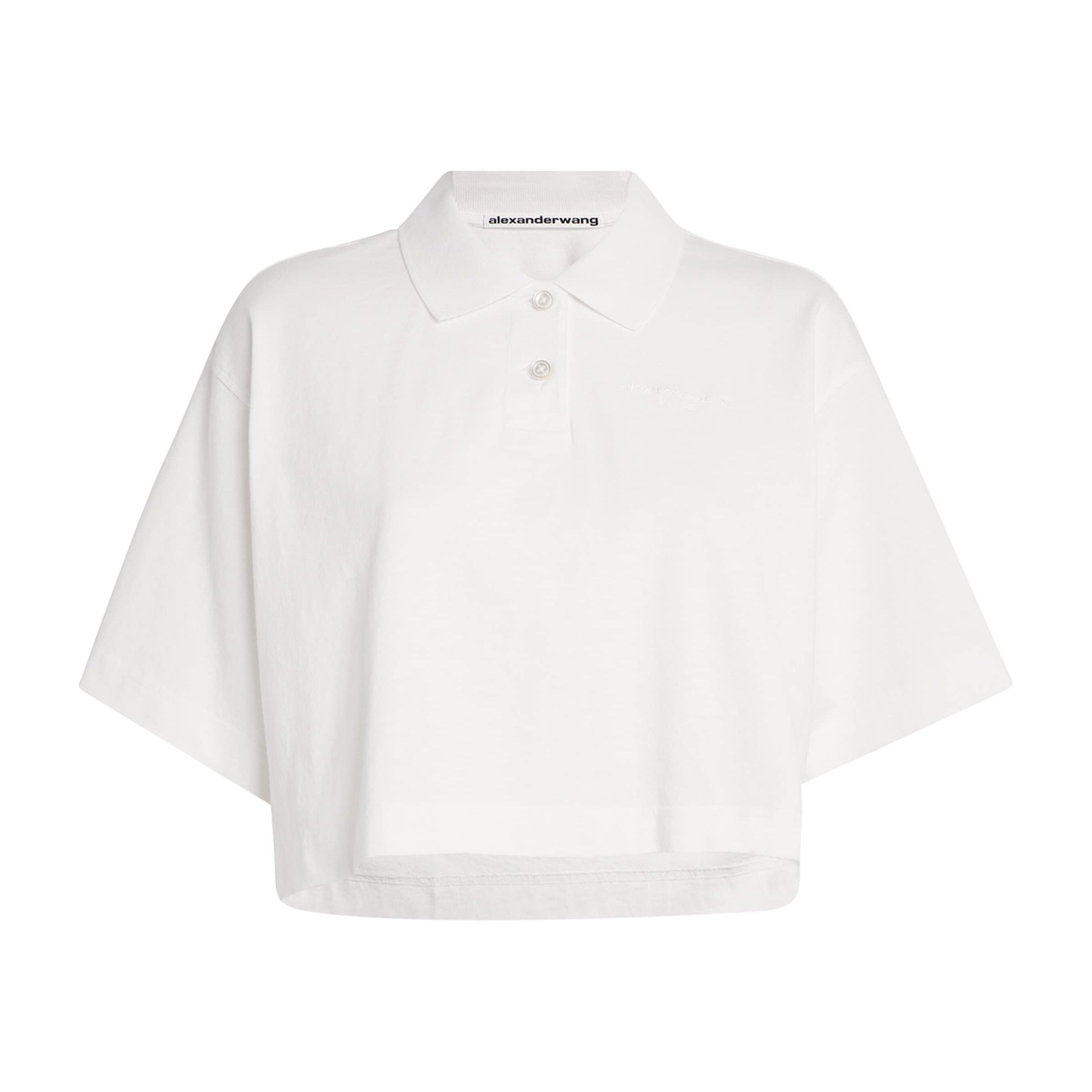 Alexander Wang White Cotton Logo Crop Top