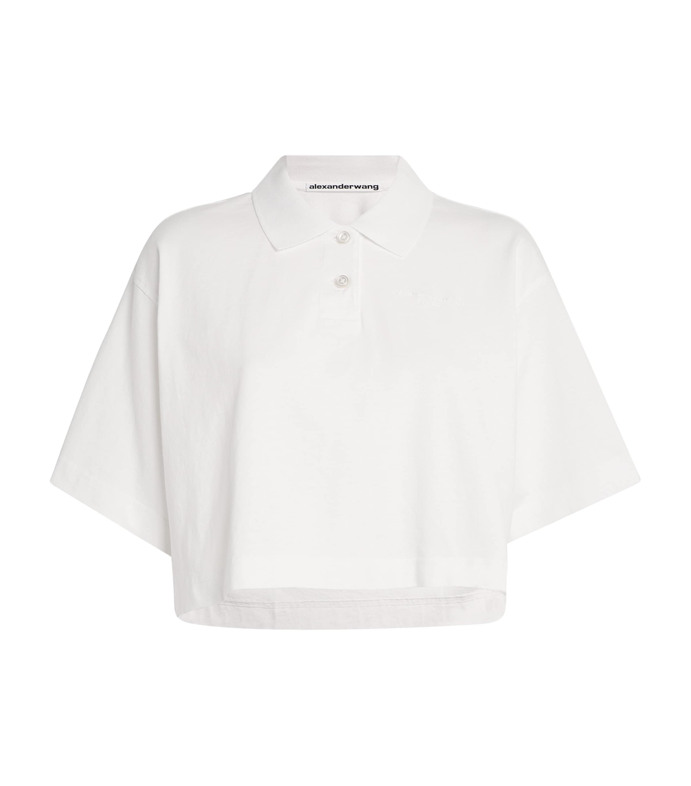 Alexander Wang White Cotton Logo Crop Top