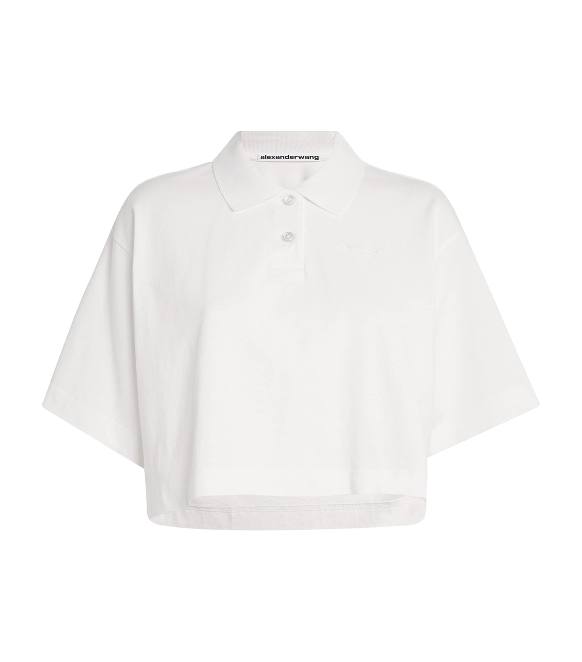 Alexander Wang White Cotton Logo Crop Top