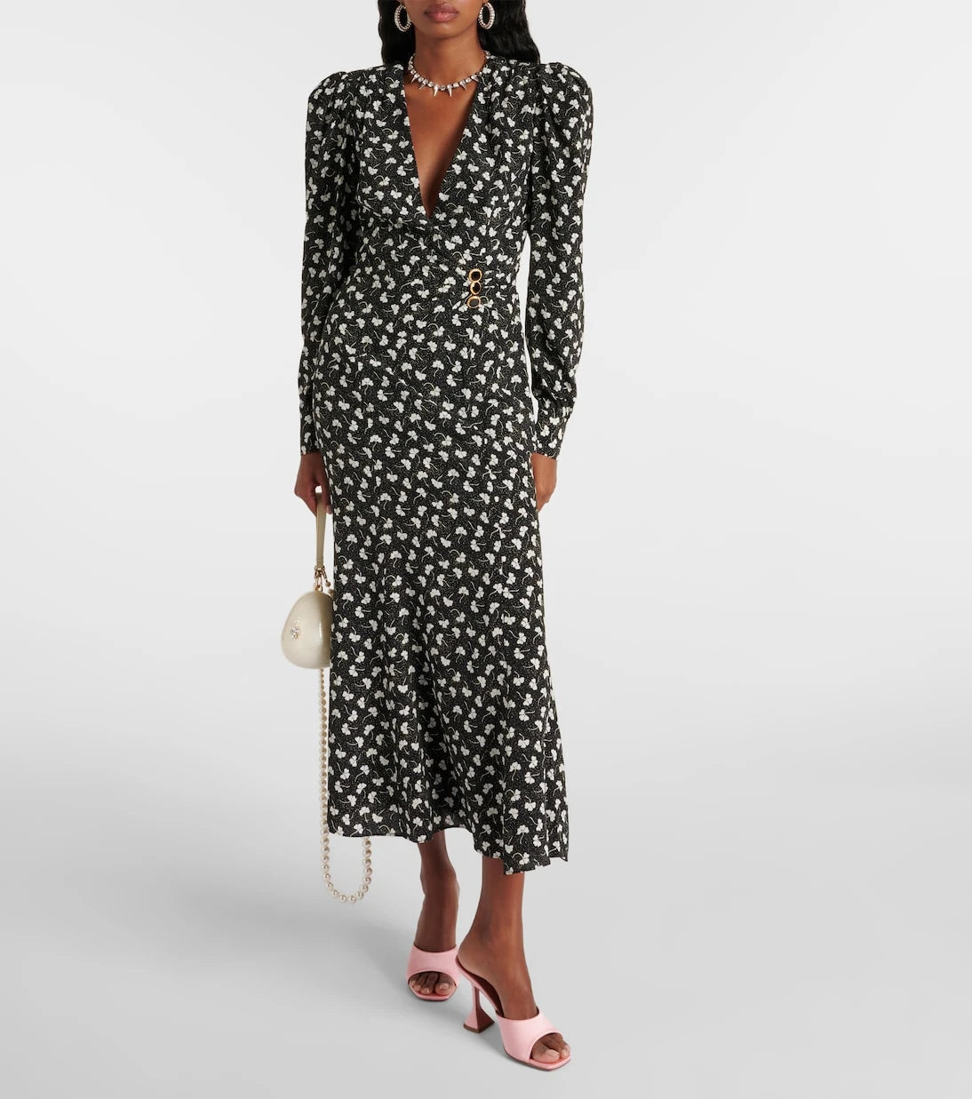 Alessandra Rich - Printed silk midi dress