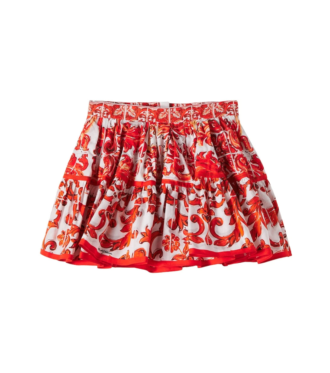 Dolce&Gabbana Kids - Majolica cotton skirt