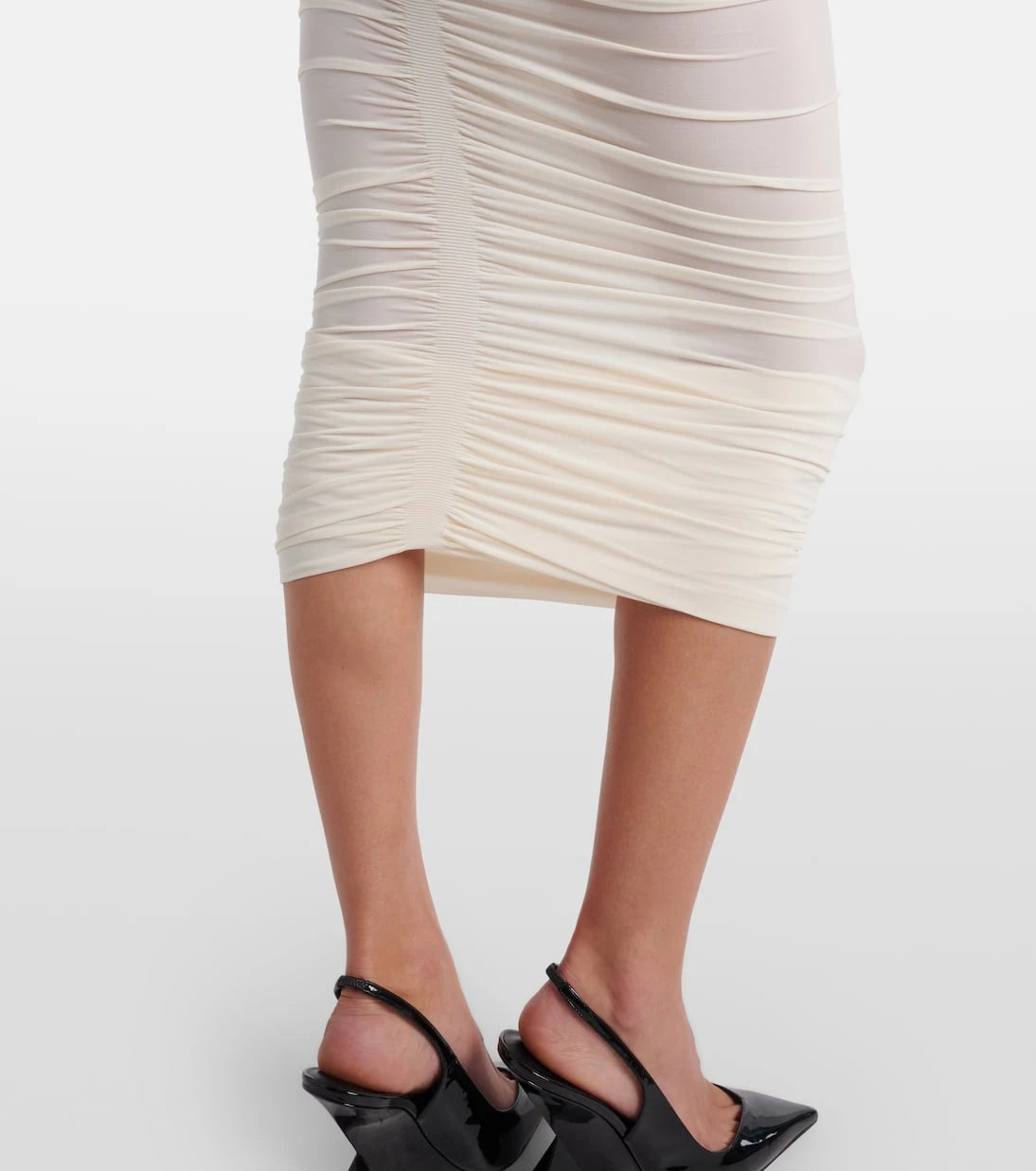 Wolford - Draped sheer high-rise midi skirt