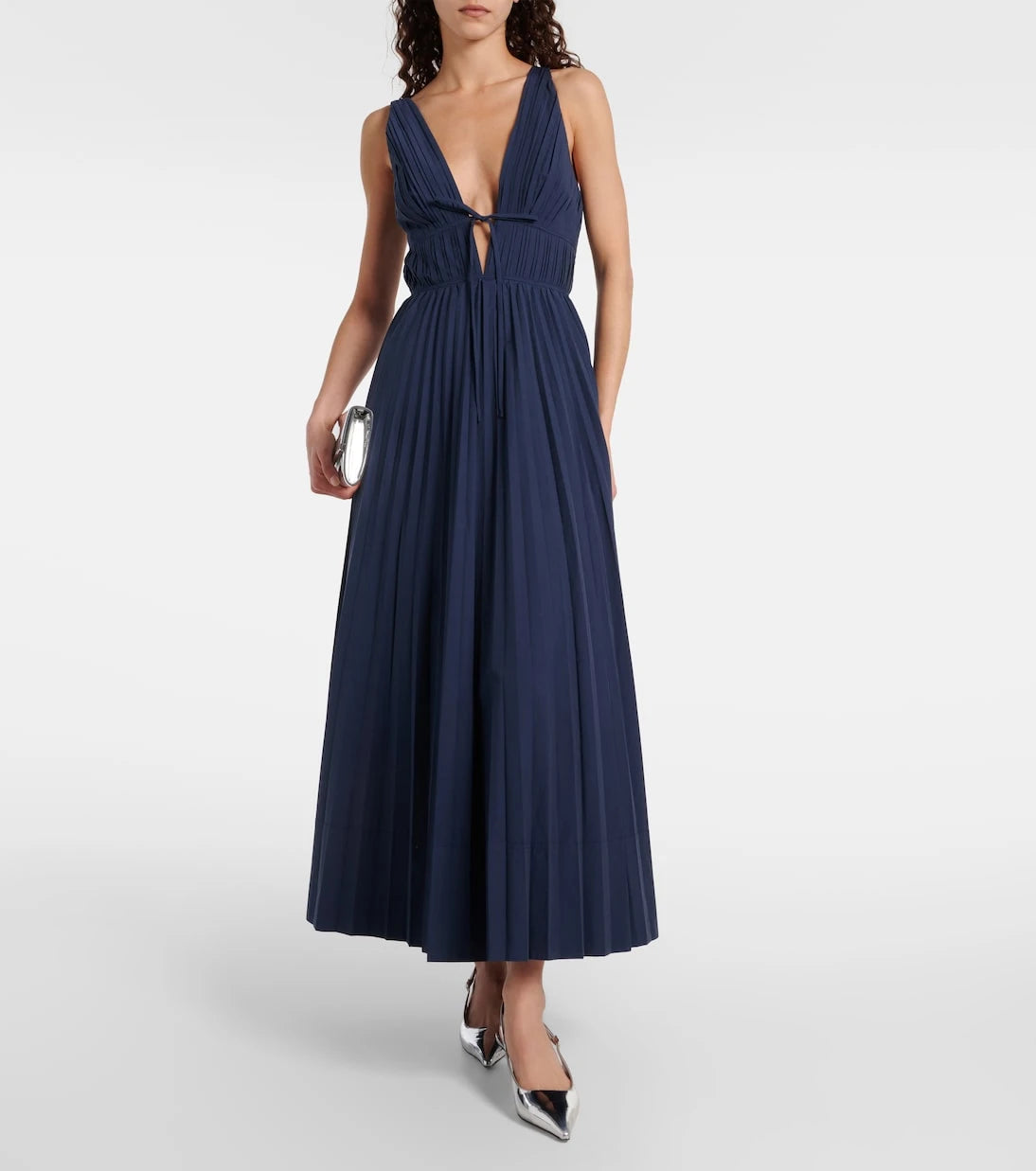 Simkhai - Stephanie plissé cotton-blend gown