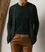 Ralph Lauren Collection Green Silk Cable-Knit Cardigan