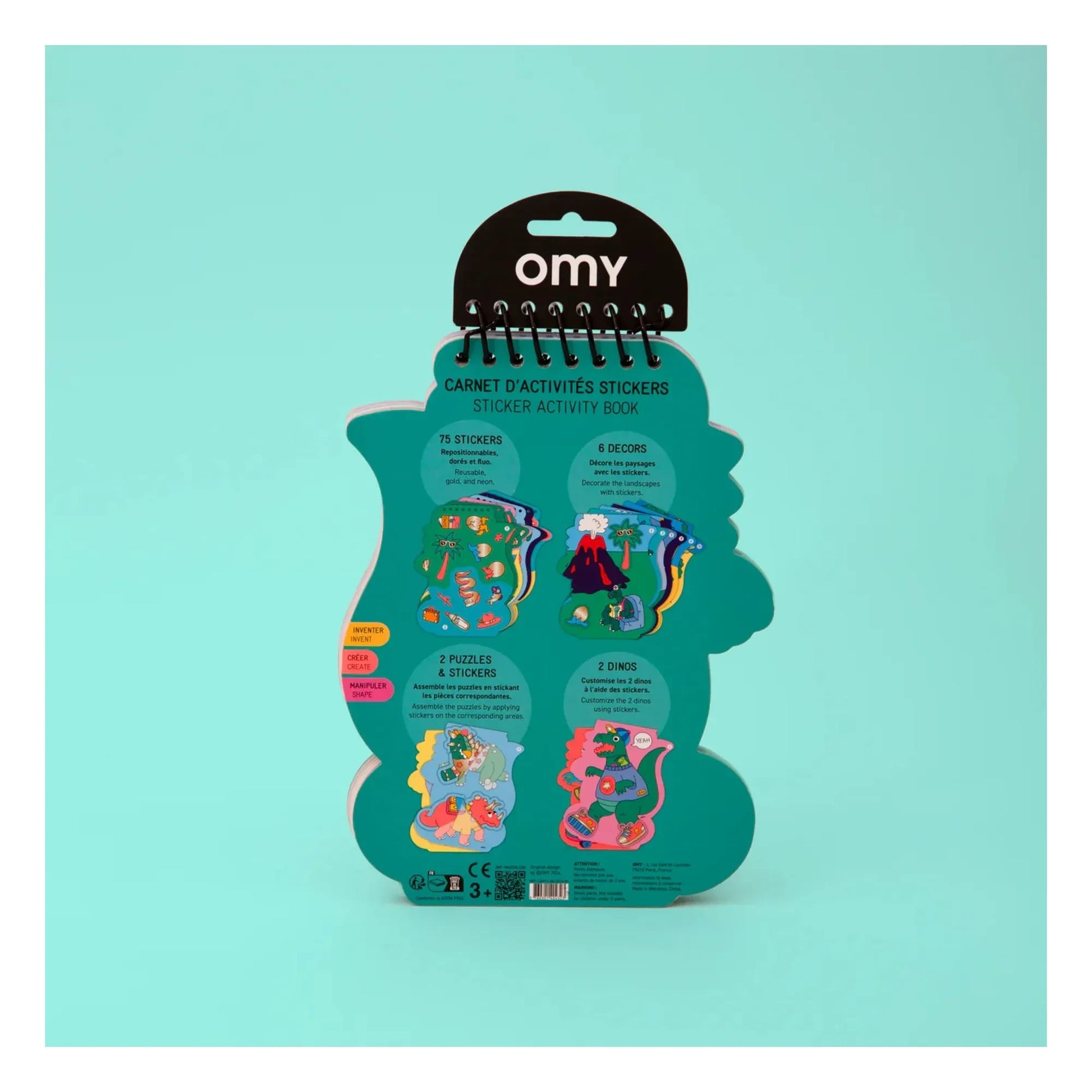Omy - Dino sticker activity book