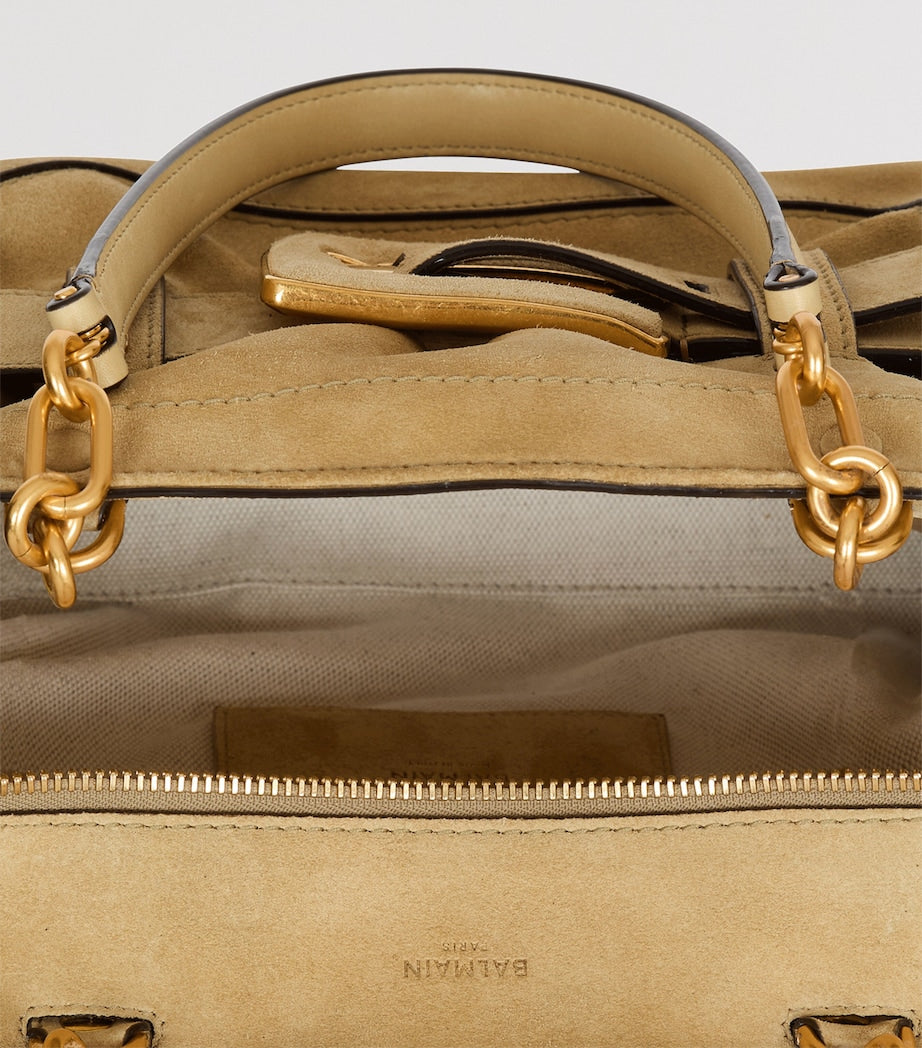 Balmain Small Suede Anthem Shoulder Bag