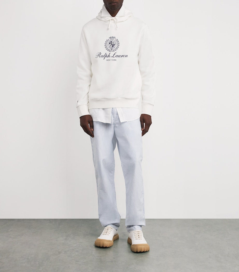 Polo Ralph Lauren White Cotton-Blend Polo Crest Hoodie