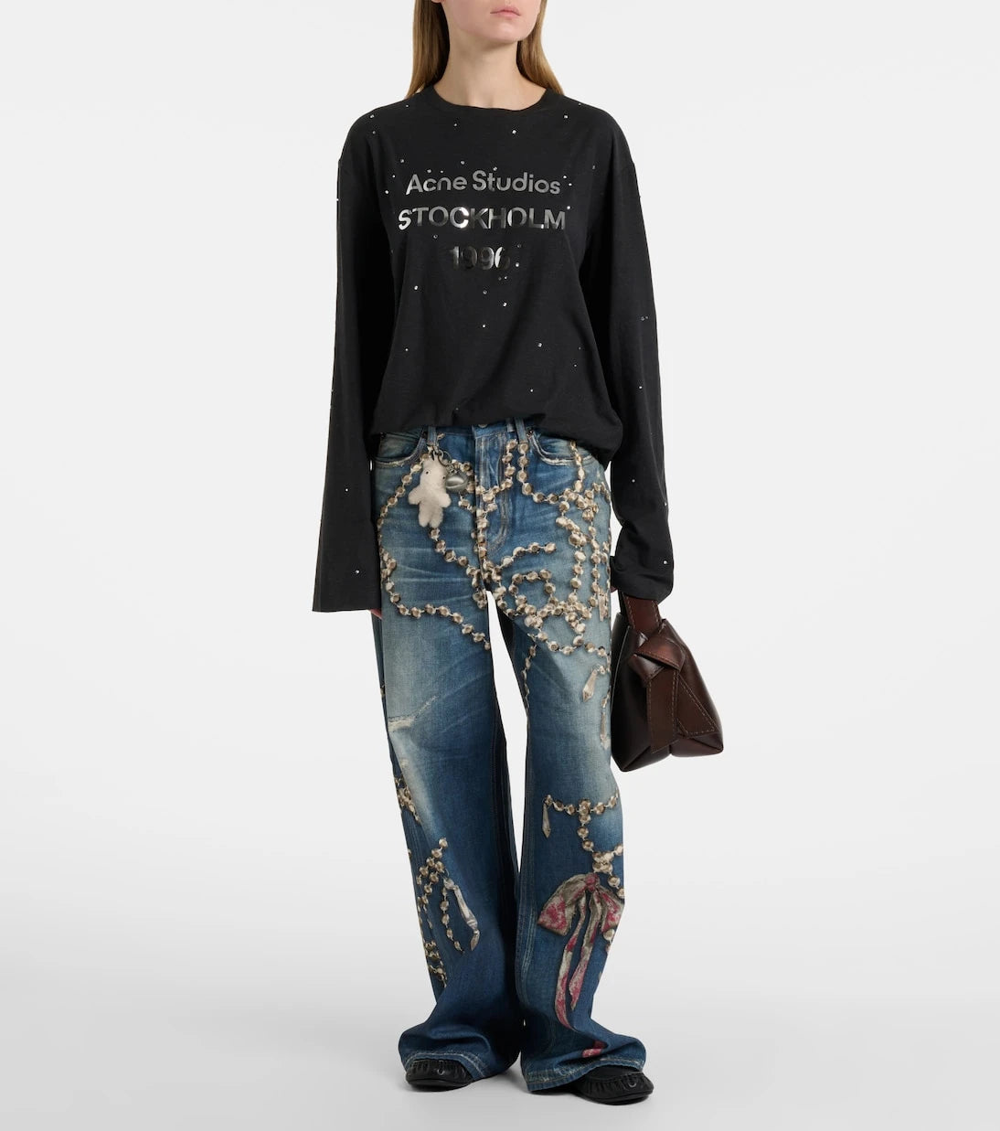 Acne Studios - جينز واسع الساقين بنقشة ترومبي لويل 1981