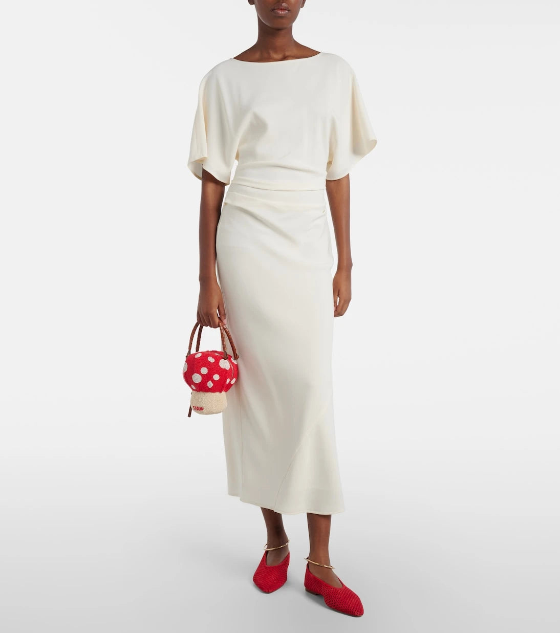 Staud - Shroom Mini beaded top-handle bag