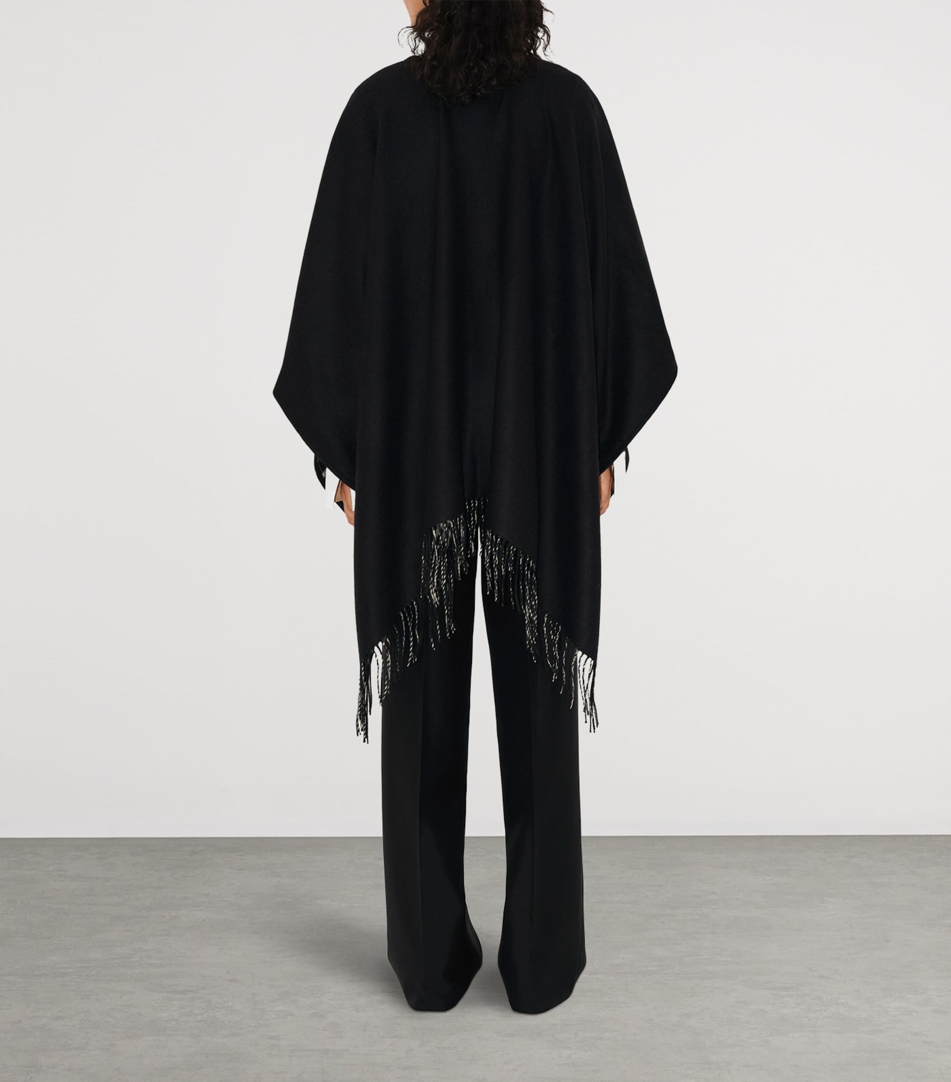 Burberry Black Wool Reversible Check Cape