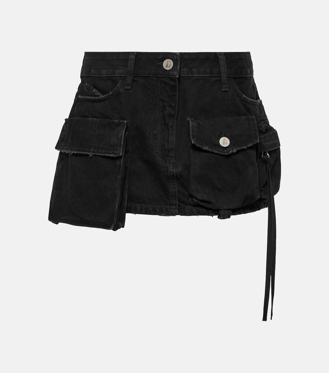 The Attico - Low-rise cargo denim miniskirt