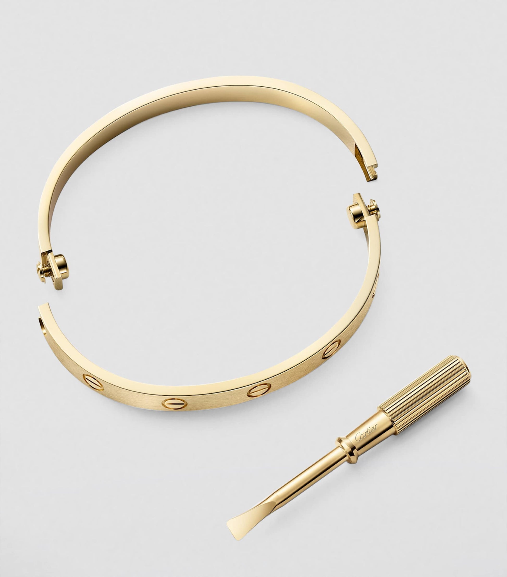 Cartier LOVE Classic Yellow Gold Bracelet - Brushed Finish