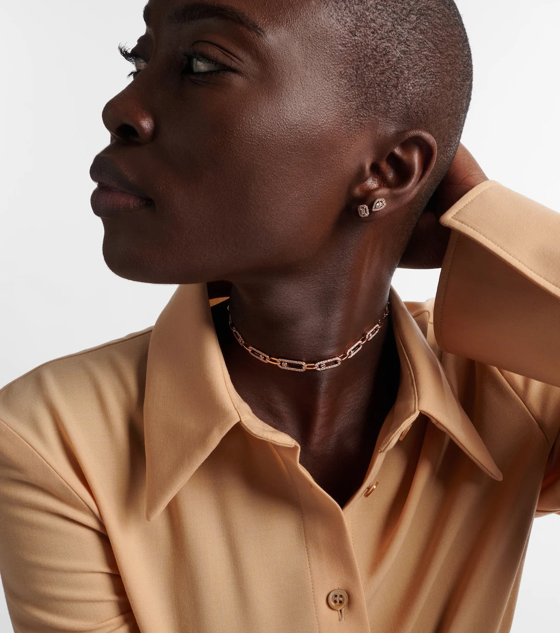 Messika - Move Link 18kt rose gold choker with diamonds