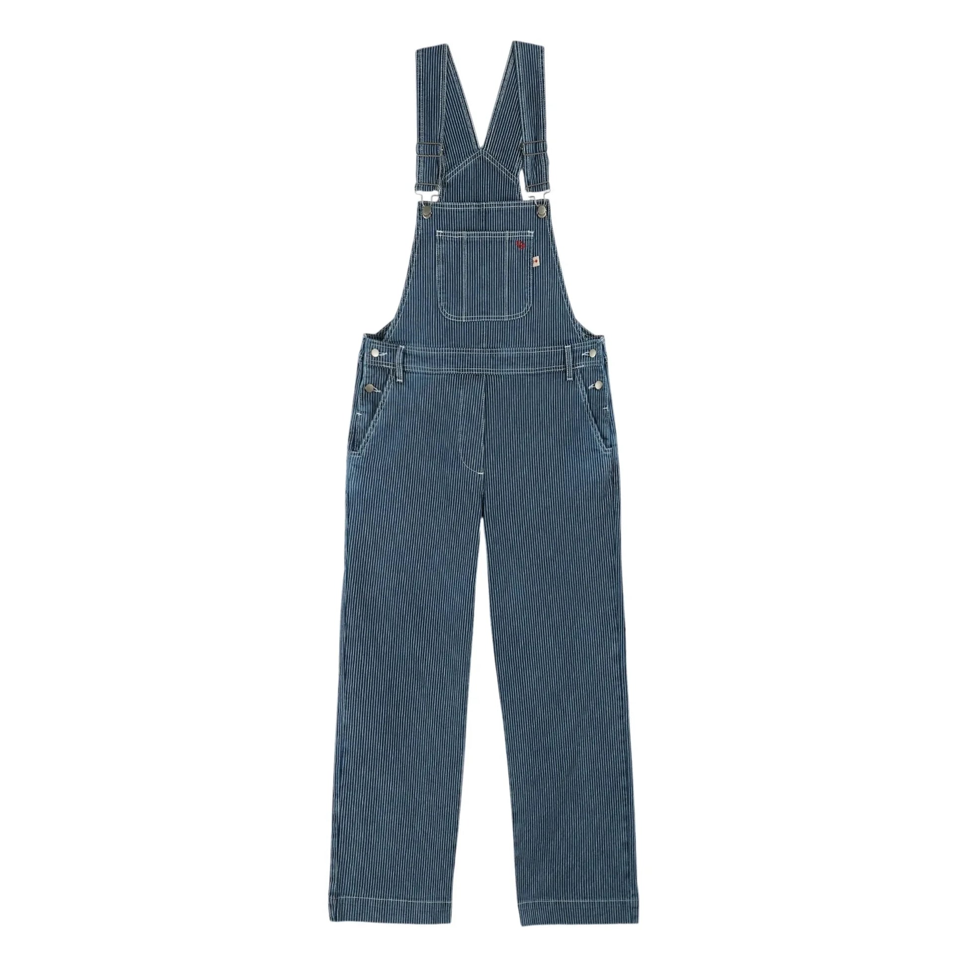 Emile et Ida - Cotton Stripe Dungarees | Blue