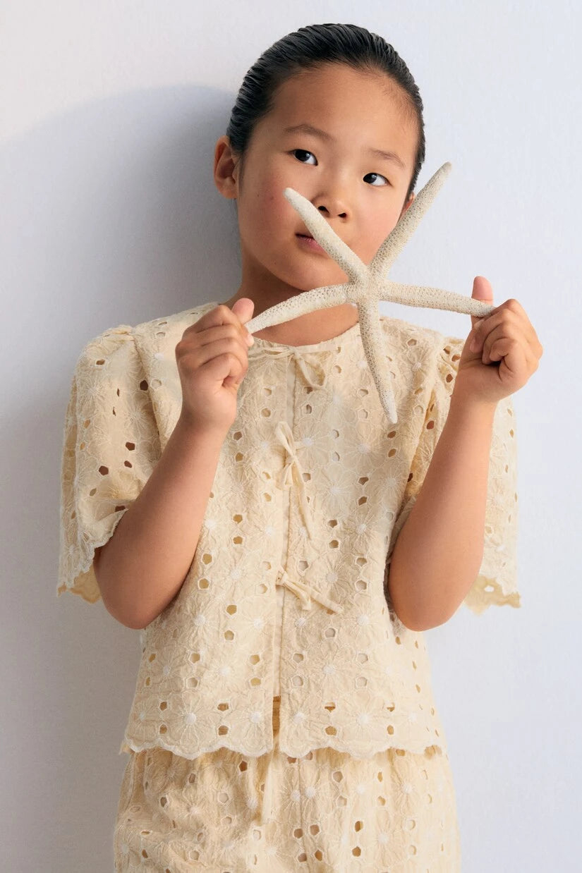 The New Society - Creta embroidered cotton-blend blouse