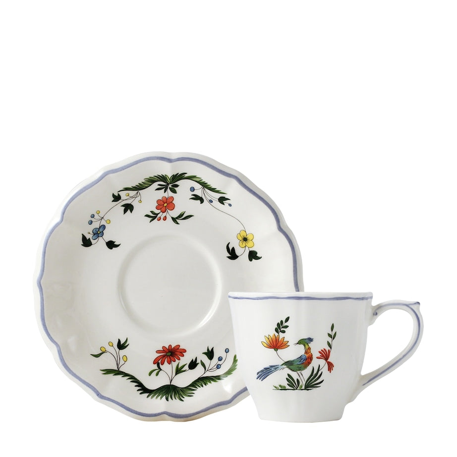 Set of 2 Oiseaux de Paradis Teacups and Saucers