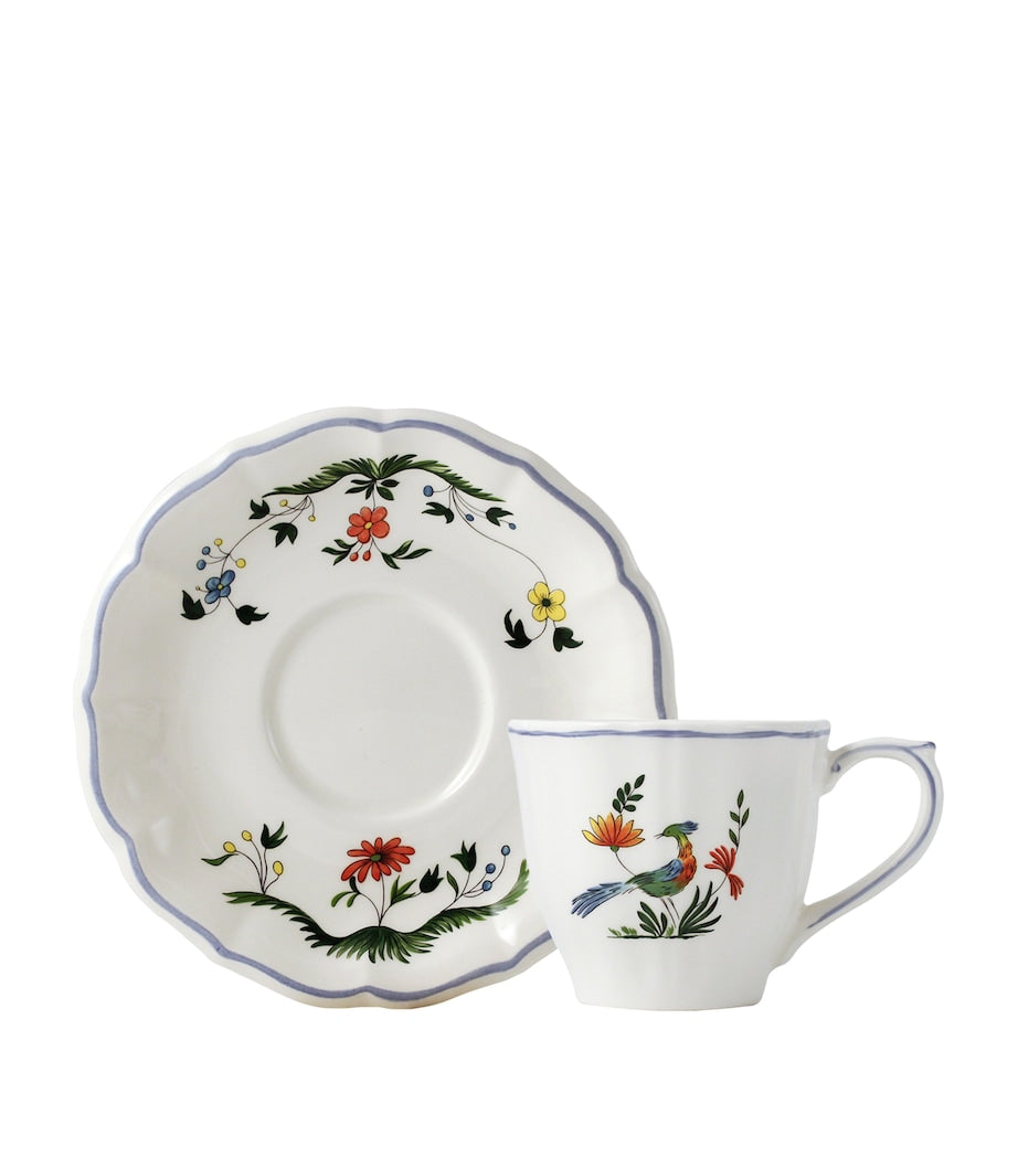 Set of 2 Oiseaux de Paradis Teacups and Saucers