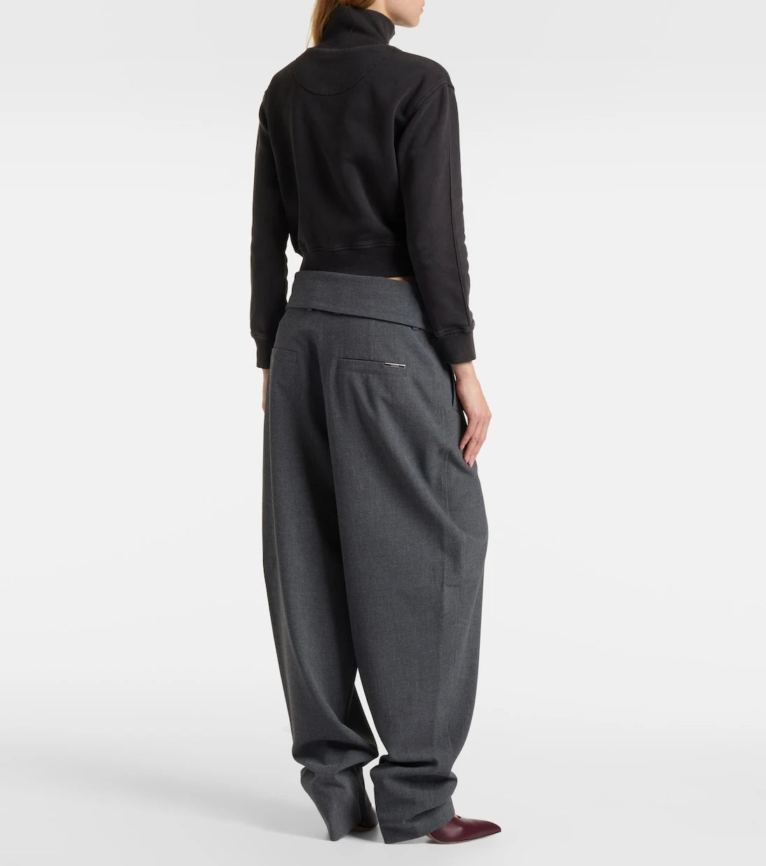 The Attico - Cropped cotton sweatshirt