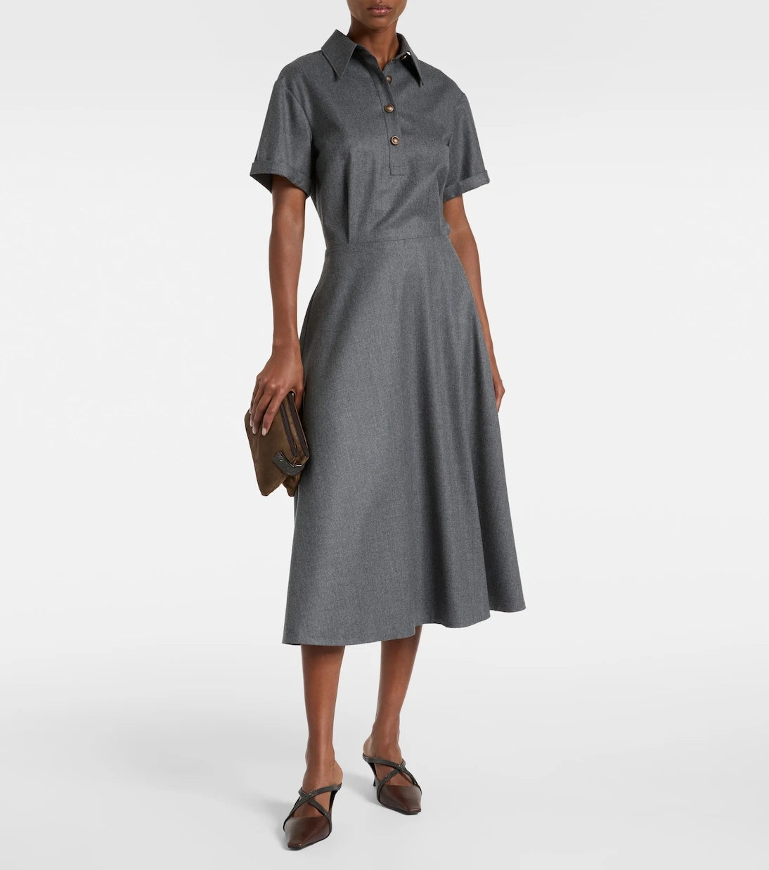 Brunello Cucinelli - Virgin wool shirt dress