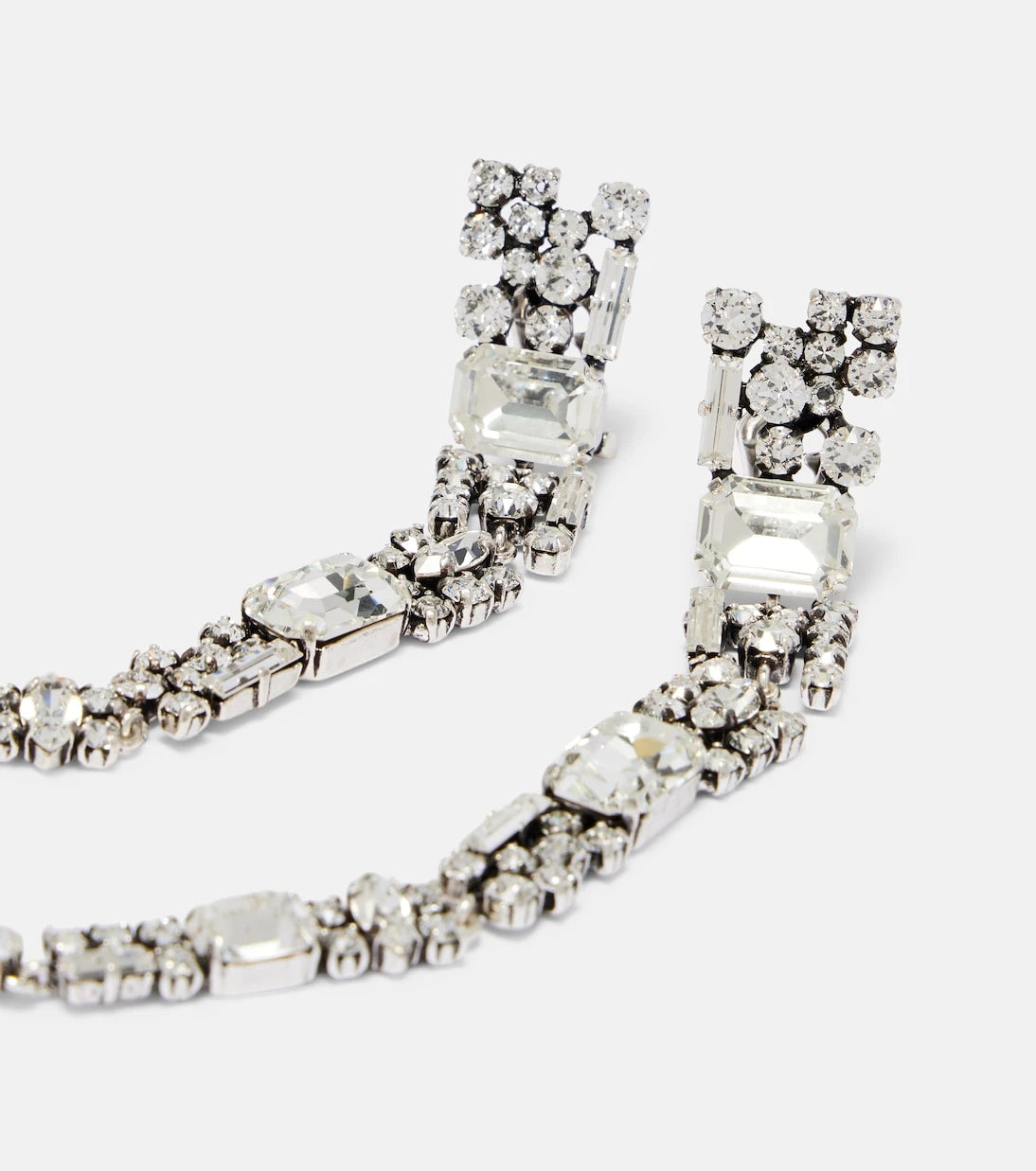 Saint Laurent - Crystal-embellished clip-on earrings